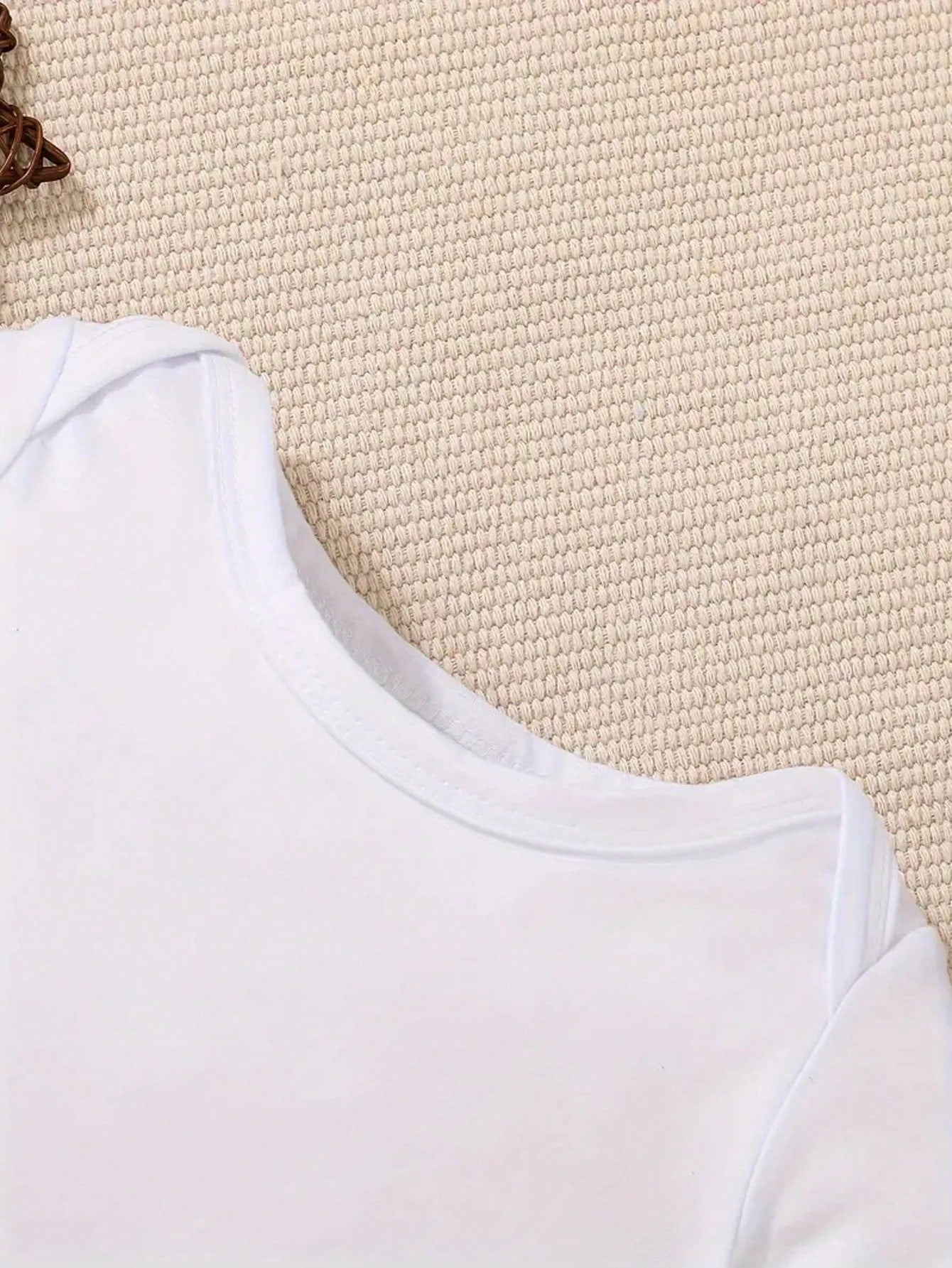 [Custom] Customized Personalized Name Short Sleeve Romper For Baby Boys And Girls, Round Neck Casual One-Piece, Machine Washable