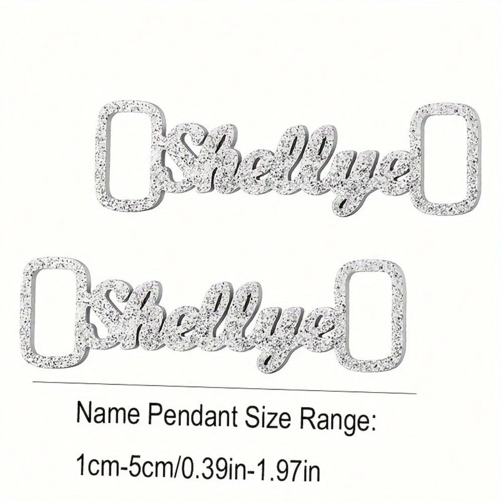Custom Name Shoe Buckle With Bling, Personalized Shoe Buckle With Bling Accents, Custom Stainless Steel Nameplate,Perfect Gift For Boyfriend Or Family