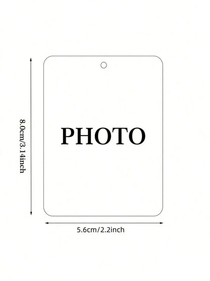 Customized 2D Flat Acrylic Car Hanging Ornament, Card Design Style, Customize Your Text And Photos, Can Embed Pet Photos Or Family Photos, Gift For Boyfriend, Gift For Husband, Gift For Couples, Anniv