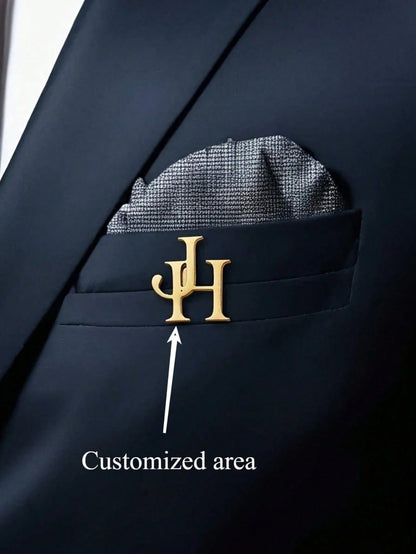 Customized Letter Brooch, Personalized Couple Letter Wedding Brooch, Stainless Steel Lapel Pin For Boy, Groomsman Brooch, Teacher's Day Gift, Fashionable Boy's Accessory, Exquisite And Unique, Father'