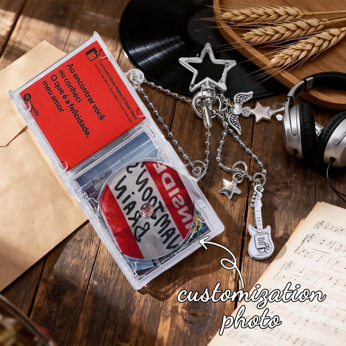Customized Mini CD Bag Charm Keychain With NFC/Personalized Music Gift, Retro Style, Mini CD Keychain, Customized Gift, Bag Accessory, Y2K Aesthetic