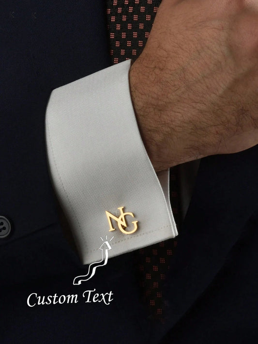 Customized Personalized, Groomsmen Wedding Cufflinks, Initial Cufflinks- Father's Day Gift, Brother's Gift, Stainless Steel, Graduation Ceremony, Millennium, Fashionable, Unisex, Casual, Unique, Fore