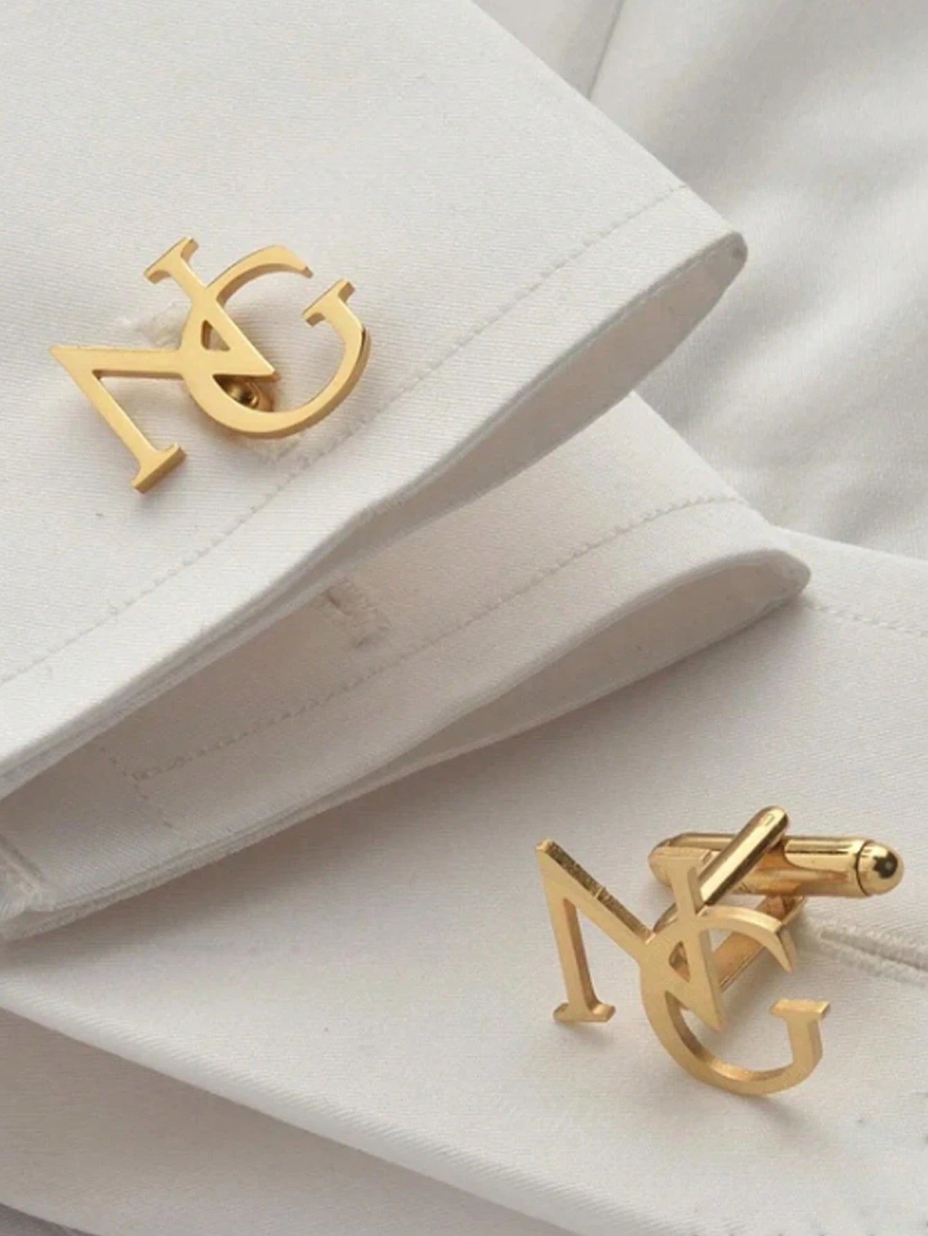 Customized Personalized, Groomsmen Wedding Cufflinks, Initial Cufflinks- Father's Day Gift, Brother's Gift, Stainless Steel, Graduation Ceremony, Millennium, Fashionable, Unisex, Casual, Unique, Fore