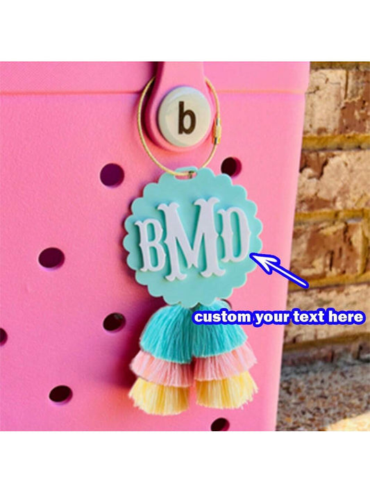Customized Personalized Name Bag Tag| Bag Tassel| Beach Tote Bag Charm| Personalized Bag Charm| Name Charm| Bag Accessories| Backpack Tag| Autumn/Winter Fashion Tag| Back To School Bag Accesso