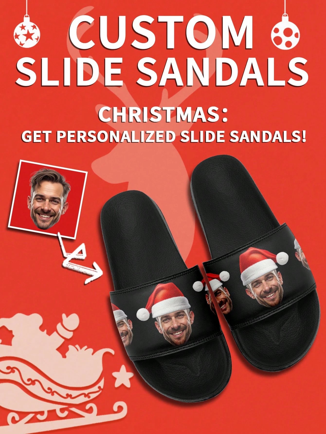 Customized Photo Slippers, Personalized Name Thick-Sole Slippers, Comfortable Memory Foam Slippers For Men Women, Birthday Gift