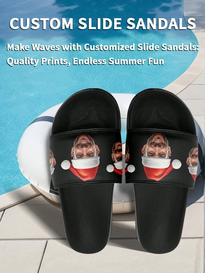 Customized Photo Slippers, Personalized Name Thick-Sole Slippers, Comfortable Memory Foam Slippers For Men Women, Birthday Gift