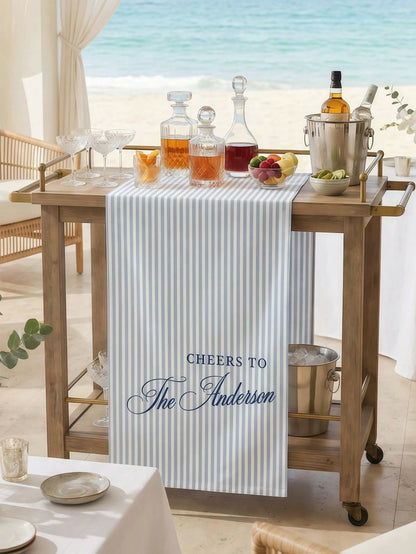Customized Wedding Welcome, Wedding Tablecloth, Personalized Linen Striped Bar Event Signage, Bar Event Banner, Can Customize Name And Date, Wedding Gift, Welcome Gift, Mother's Day Gift, Anniversary