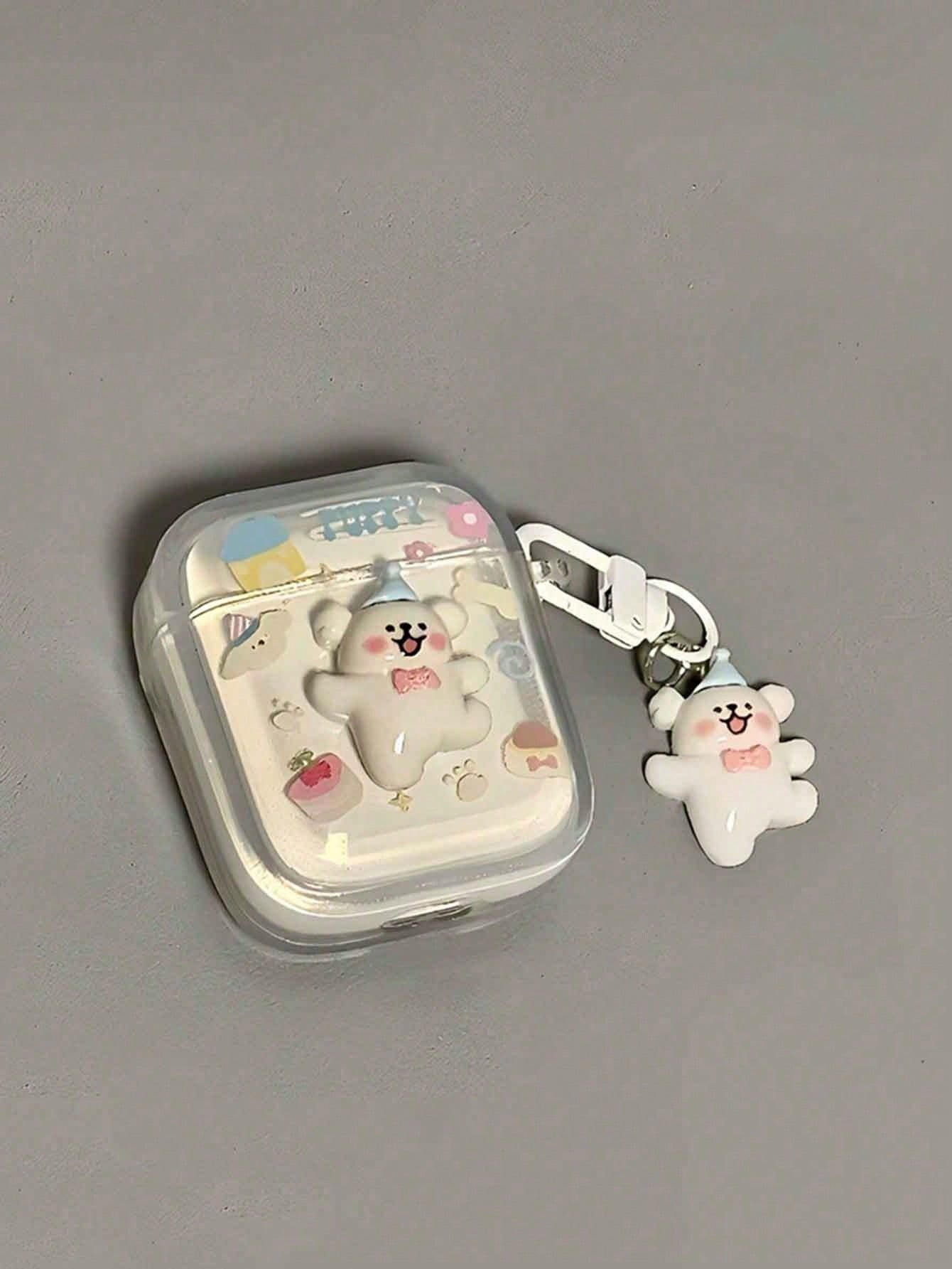 Cute 3D Dog Cartoon Protective Case Compatible With Apple 1/2/Pro Bluetooth Earphones With Adorable Pendant, Korean And Japanese Style