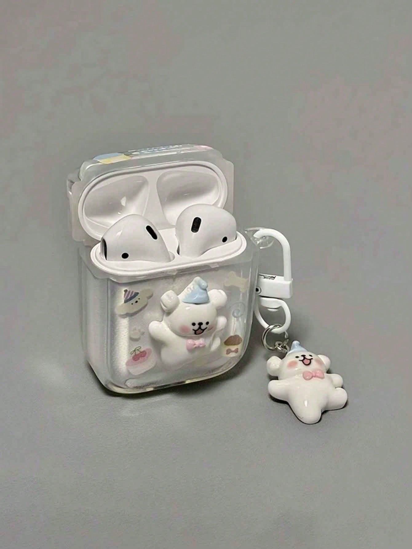 Cute 3D Dog Cartoon Protective Case Compatible With Apple 1/2/Pro Bluetooth Earphones With Adorable Pendant, Korean And Japanese Style