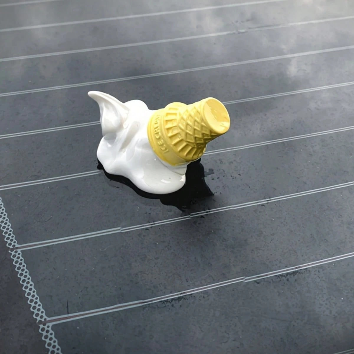 Cute 3D Ice Cream Cone Magnetic Stickers- Cartoon Food Decor For Car, SUV, Motorcycle, Helmet, Waterproof Smooth Surface, Fun Accessory For Girls & Kids