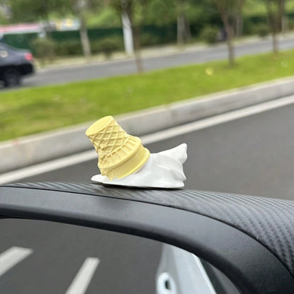 Cute 3D Ice Cream Cone Magnetic Stickers- Cartoon Food Decor For Car, SUV, Motorcycle, Helmet, Waterproof Smooth Surface, Fun Accessory For Girls & Kids