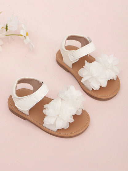 Cute Brown Floral Decorated Sandals For Infants And Toddlers