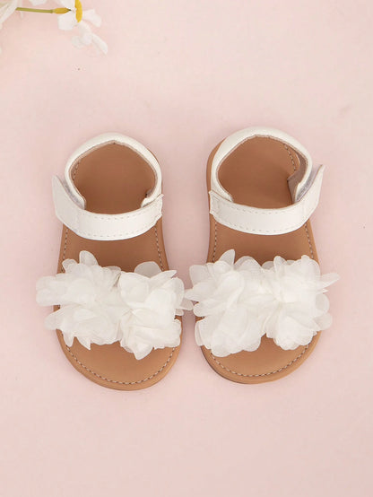Cute Brown Floral Decorated Sandals For Infants And Toddlers