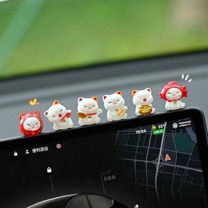 Cute Car Waving Cat Interior Decor, Dashboard Screen Computer Decoration, New Arrival Car Display Stand Decor, Adorable Rainbow Bear Decoration, Creative Computer Screen Display Stand, Car Interior Ac