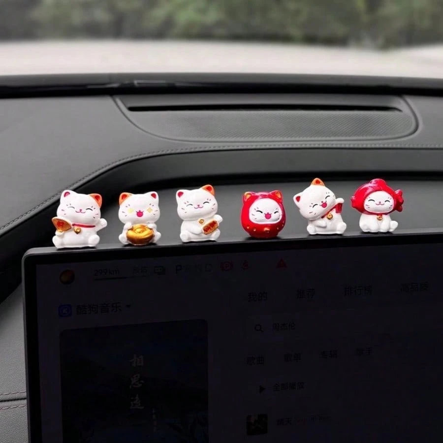 Cute Car Waving Cat Interior Decor, Dashboard Screen Computer Decoration, New Arrival Car Display Stand Decor, Adorable Rainbow Bear Decoration, Creative Computer Screen Display Stand, Car Interior Ac