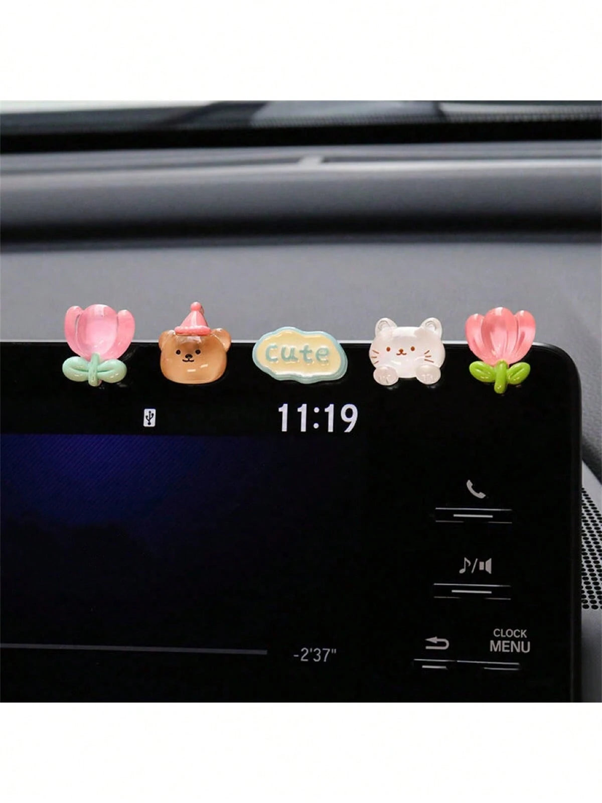 Cute Car Waving Cat Interior Decor, Dashboard Screen Computer Decoration, New Arrival Car Display Stand Decor, Adorable Rainbow Bear Decoration, Creative Computer Screen Display Stand, Car Interior Ac