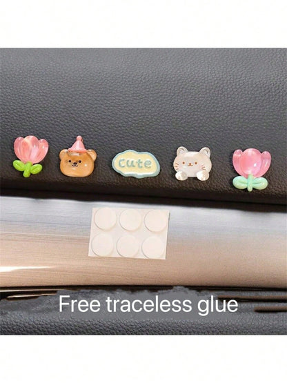 Cute Car Waving Cat Interior Decor, Dashboard Screen Computer Decoration, New Arrival Car Display Stand Decor, Adorable Rainbow Bear Decoration, Creative Computer Screen Display Stand, Car Interior Ac