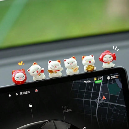 Cute Car Waving Cat Interior Decor, Dashboard Screen Computer Decoration, New Arrival Car Display Stand Decor, Adorable Rainbow Bear Decoration, Creative Computer Screen Display Stand, Car Interior Ac