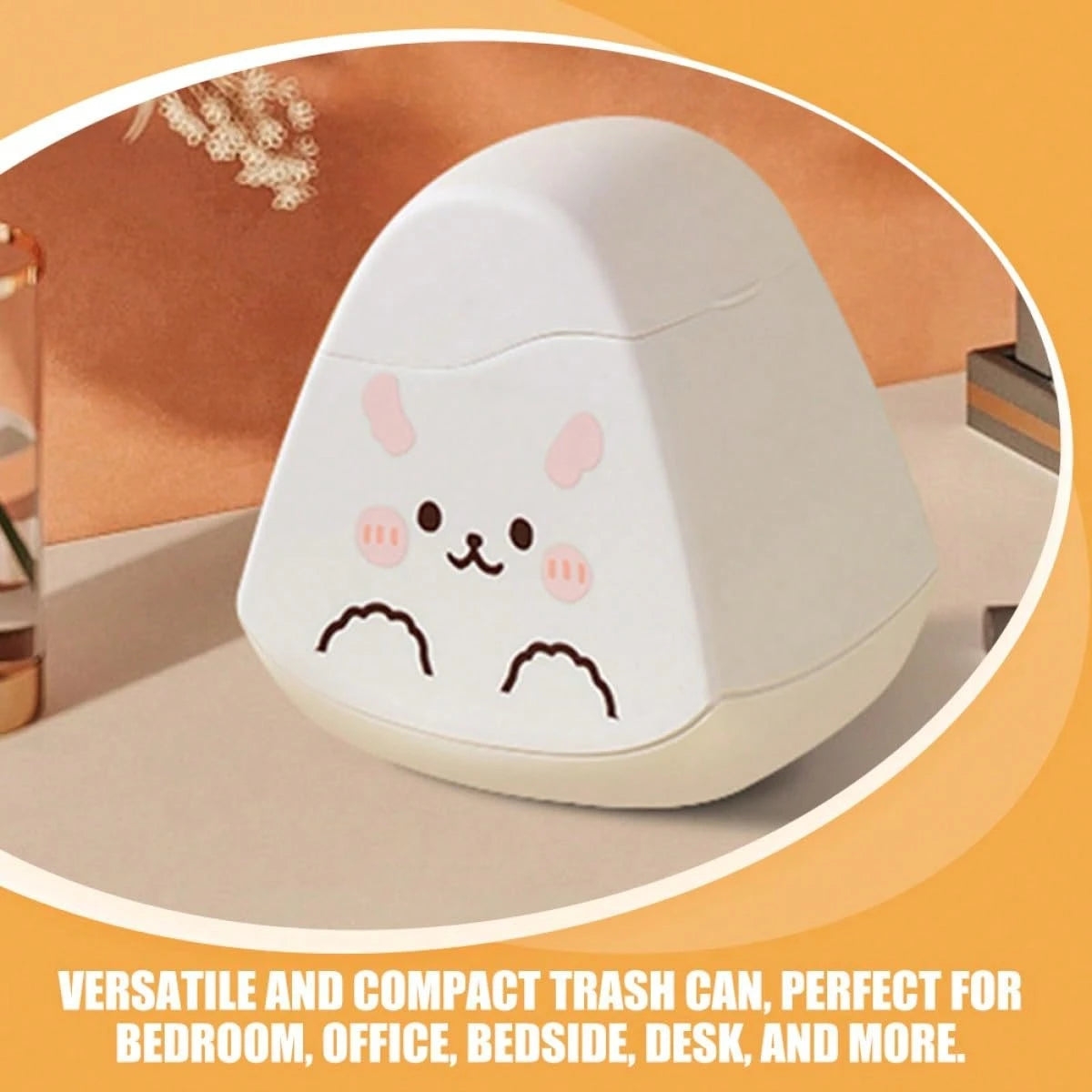 Cute Cartoon Mini Desktop Trash Can With Lid Small Garbage Bin Easy To Clean Bedroom Office Kitchen Car Desktop Storage Organizer Container Home Decor Accessory Perfect Gift For Friends Family Holiday