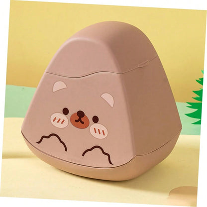 Cute Cartoon Mini Desktop Trash Can With Lid Small Garbage Bin Easy To Clean Bedroom Office Kitchen Car Desktop Storage Organizer Container Home Decor Accessory Perfect Gift For Friends Family Holiday