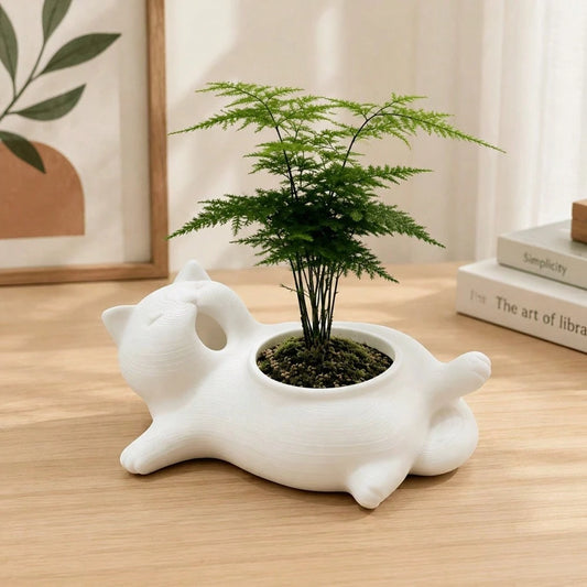 Cute Cat-Shaped Flower Pot, Made Of Lightweight And Versatile PLA Material, Shatter-Resistant, Suitable For Indoor And Outdoor Use
