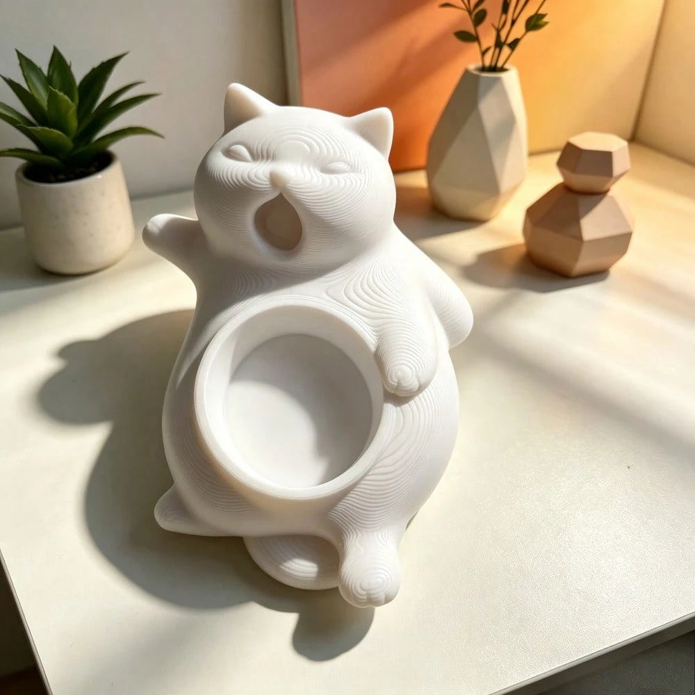Cute Cat-Shaped Flower Pot, Made Of Lightweight And Versatile PLA Material, Shatter-Resistant, Suitable For Indoor And Outdoor Use
