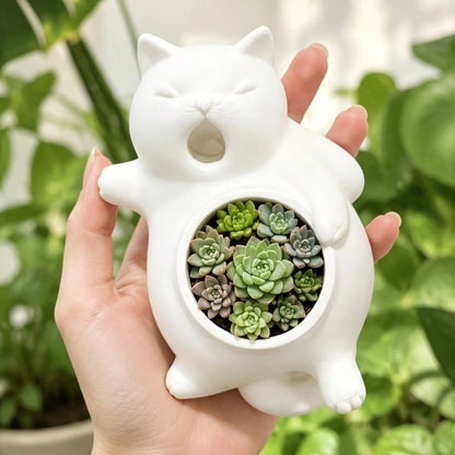 Cute Cat-Shaped Flower Pot, Made Of Lightweight And Versatile PLA Material, Shatter-Resistant, Suitable For Indoor And Outdoor Use