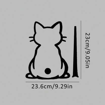 Cute Cat Tail Wagging Car Sticker, Interactive Rear Wiper Sticker Design, Fun Cat Silhouette Vinyl Sticker, Suitable For Car Rear Window