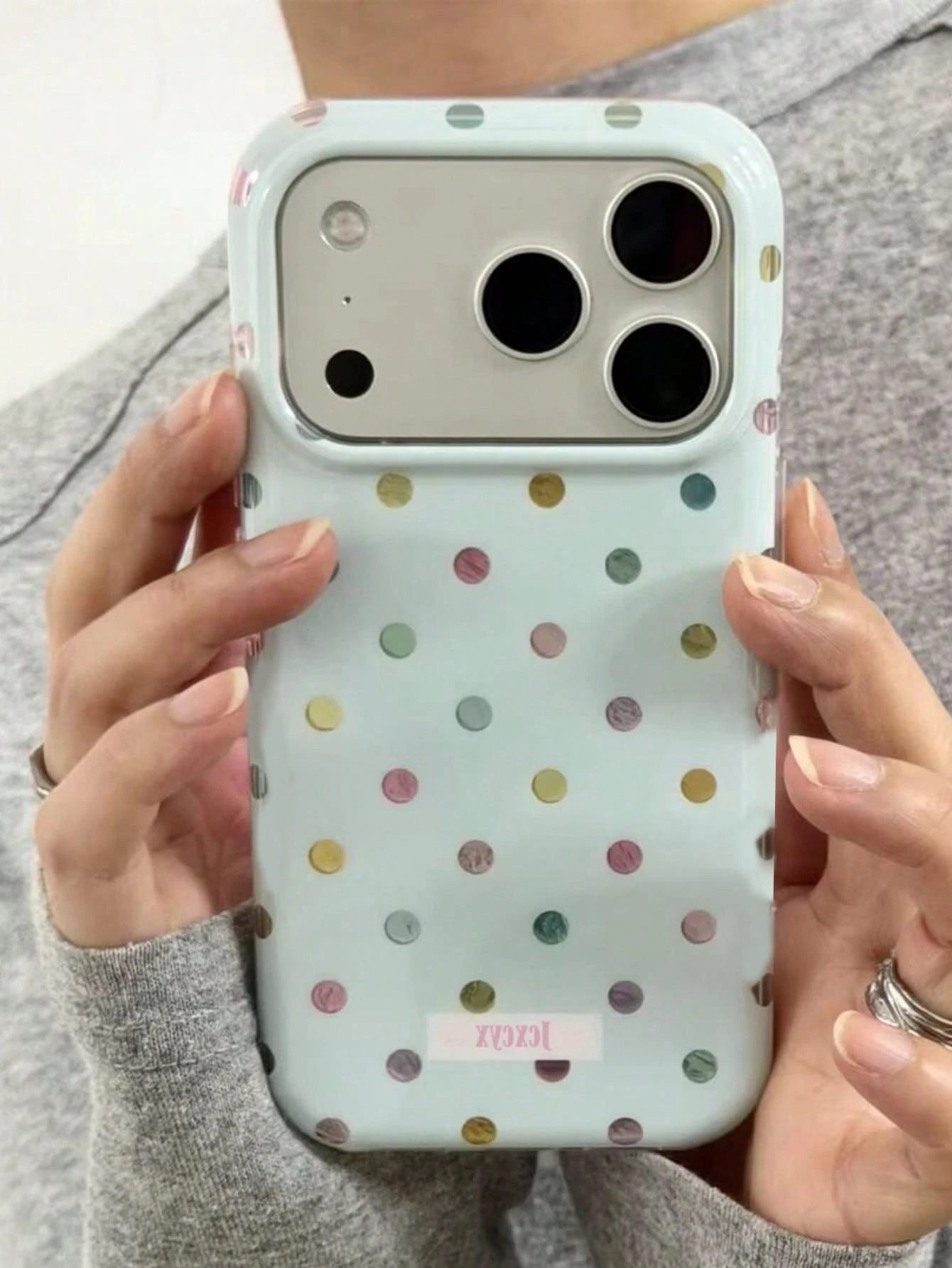 Cute Colorful Polka Dot Glacier Texture Soft Phone Case Compatible With IPhone 17 Pro Max 17 Pro 17 Air 17 12 13 14 15 16 Pro Max 14 Plus 15 Plus 16 Plus 11 17 16 15 14 13 12 Asymmetrical Foil Pattern