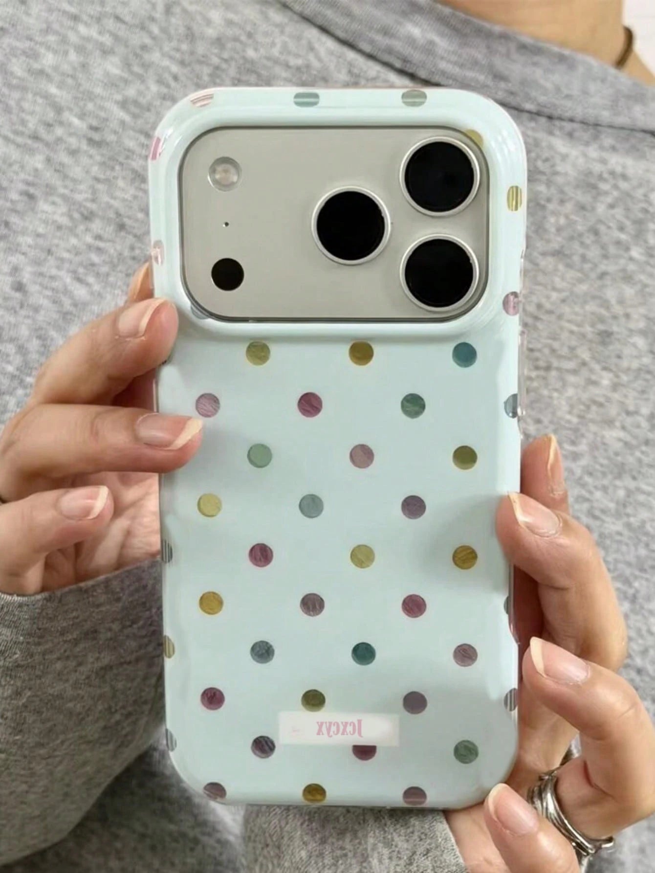 Cute Colorful Polka Dot Glacier Texture Soft Phone Case Compatible With IPhone 17 Pro Max 17 Pro 17 Air 17 12 13 14 15 16 Pro Max 14 Plus 15 Plus 16 Plus 11 17 16 15 14 13 12 Asymmetrical Foil Pattern