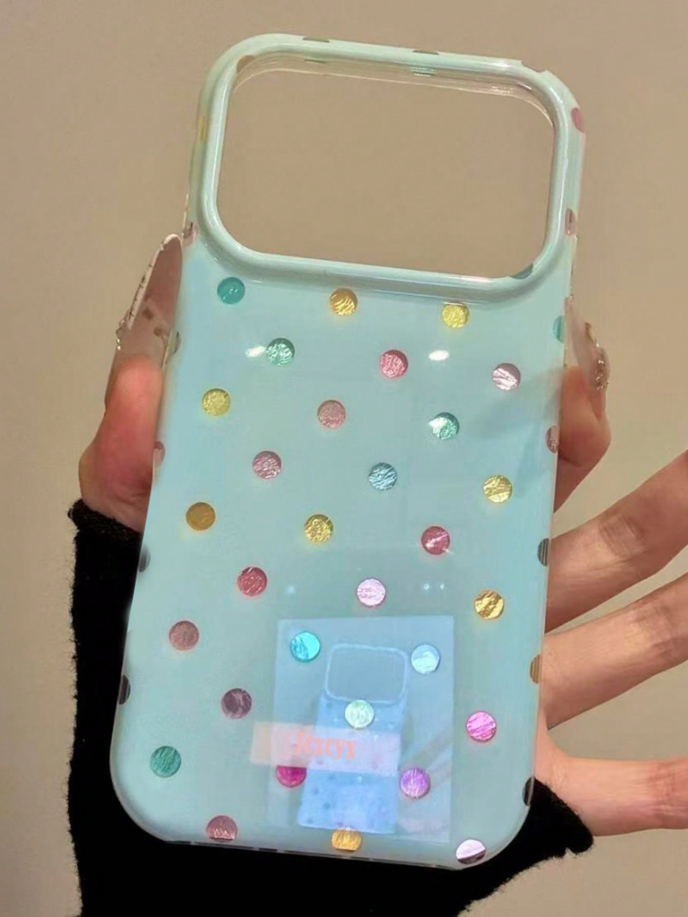 Cute Colorful Polka Dot Glacier Texture Soft Phone Case Compatible With IPhone 17 Pro Max 17 Pro 17 Air 17 12 13 14 15 16 Pro Max 14 Plus 15 Plus 16 Plus 11 17 16 15 14 13 12 Asymmetrical Foil Pattern