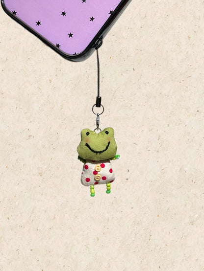 Cute Frog, Pig, Rabbit Phone Chain Handmade Beaded Keychain Accessories DIY Handmade Animal Pendant Jewelry Y2K Aesthetic Unique Lanyard Bag Charm, Can Be Hand-Sewn With Name Or Mark On Pendant, Uniqu