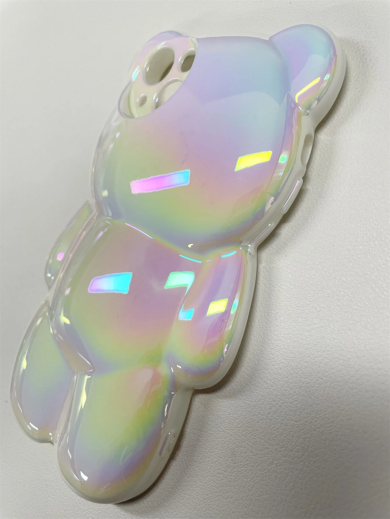 Cute Holographic 3D Bear Design Phone Case Compatible With 14 Pro Max, 13, 12Pro, 11 Waterproof Shockproof Anti-Fall Scratch Resistant