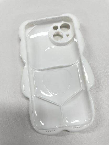 Cute Holographic 3D Bear Design Phone Case Compatible With 14 Pro Max, 13, 12Pro, 11 Waterproof Shockproof Anti-Fall Scratch Resistant