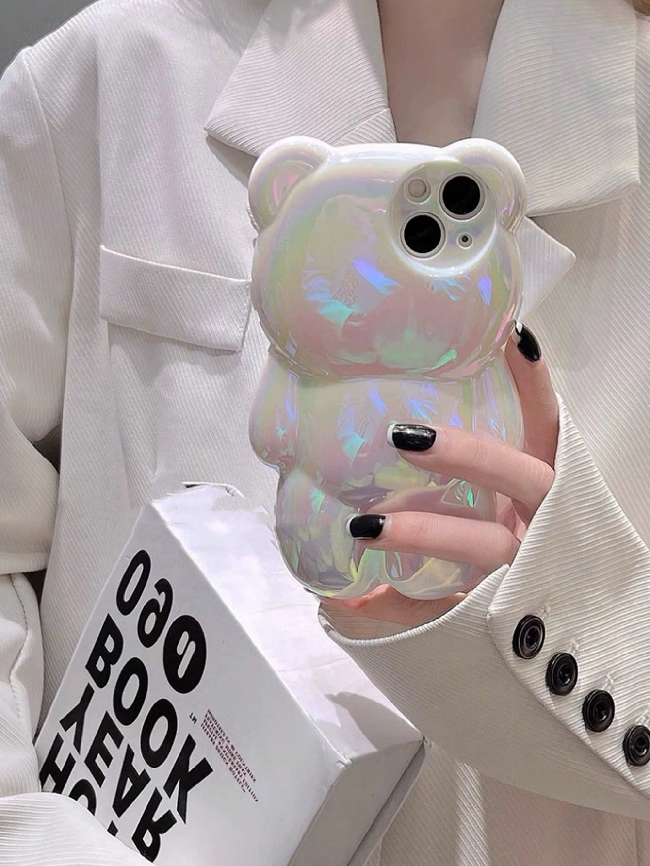 Cute Little Bear Element Novelty Cases Cute Phone Case Ins Style 3d Ink Splashing Teddy Bear Design Phone Case Compatible With Iphone 11/12/12pro/13/14promax Soft Case Creative & Personalized Kawaii W