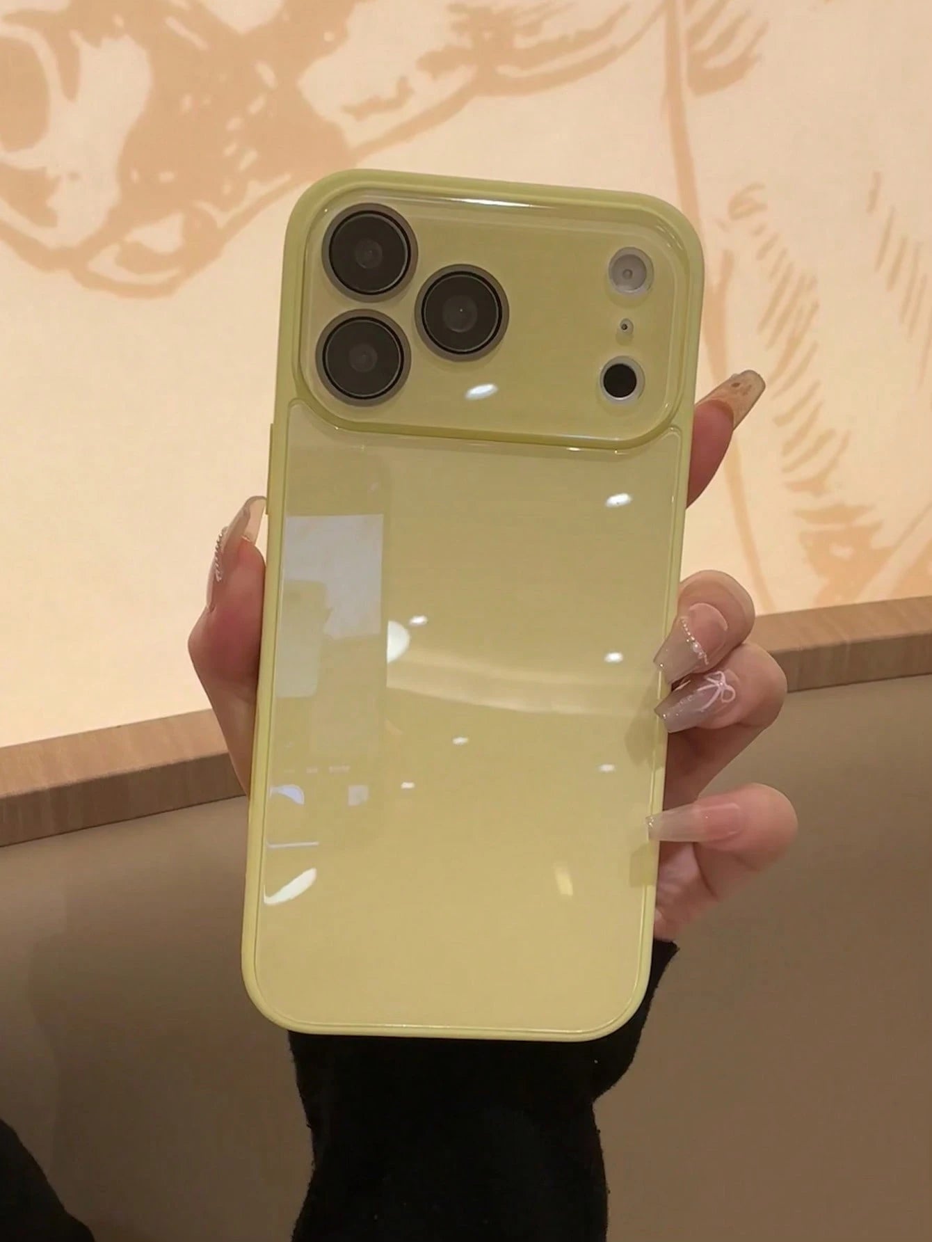 Cute Minimalist Luxury Solid Color Fashion Glossy Glass Finish Phone Case Compatible With 17 Pro Max, 16, 15, 14, 13, 12, 11 Pro Max, Lens Protection, Minimalist Solid Color Cute & Elegant Phone Case