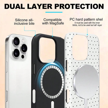 Cute Polka Dot Fashion Magnetic Phone Case For IPhone 17 ProMax/17 Pro/17E/17Air/16 ProMax/15 Plus/14/13/12 Case, Summer Color Phone Case, Shockproof Slim TPU And Hard PC Protective Phone Cover Compat