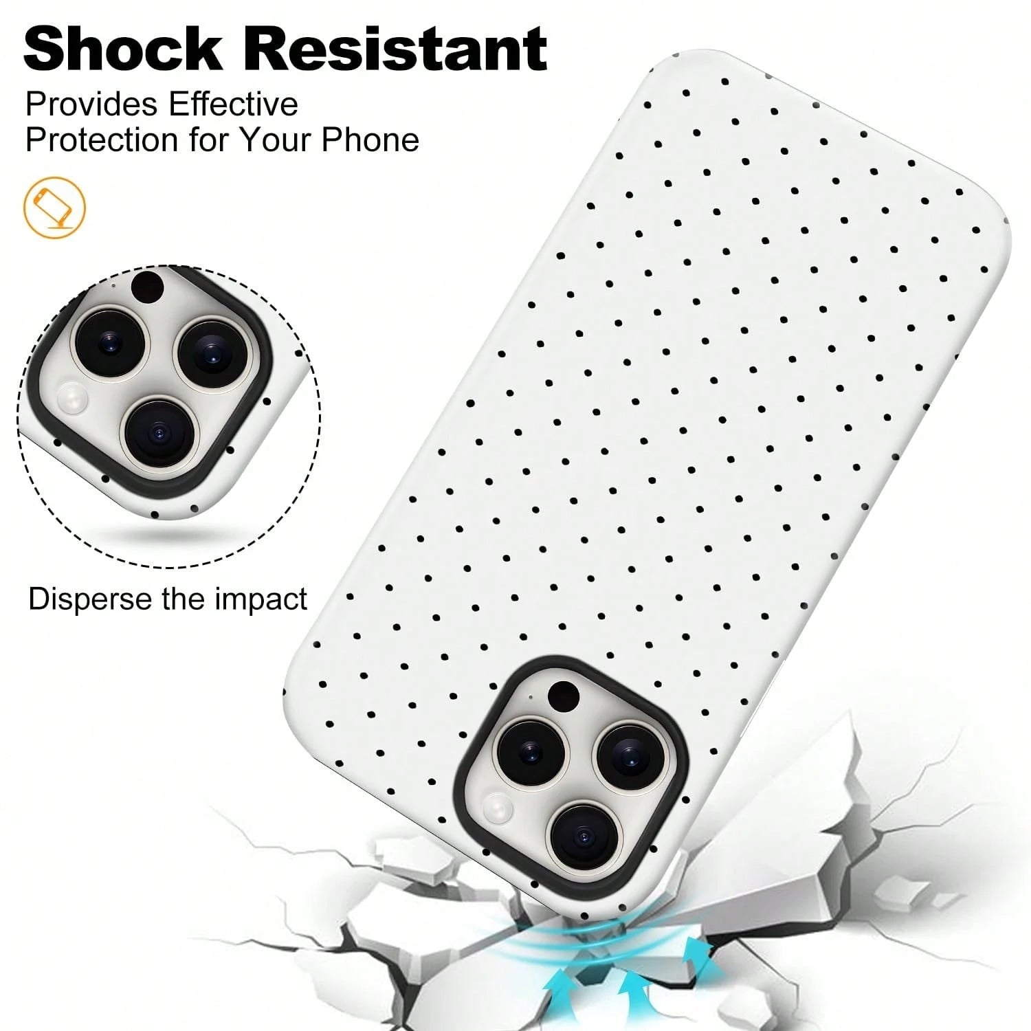 Cute Polka Dot Fashion Magnetic Phone Case For IPhone 17 ProMax/17 Pro/17E/17Air/16 ProMax/15 Plus/14/13/12 Case, Summer Color Phone Case, Shockproof Slim TPU And Hard PC Protective Phone Cover Compat