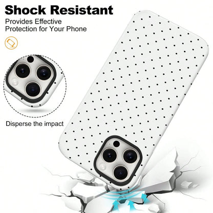 Cute Polka Dot Fashion Magnetic Phone Case For IPhone 17 ProMax/17 Pro/17E/17Air/16 ProMax/15 Plus/14/13/12 Case, Summer Color Phone Case, Shockproof Slim TPU And Hard PC Protective Phone Cover Compat