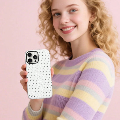 Cute Polka Dot Fashion Magnetic Phone Case For IPhone 17 ProMax/17 Pro/17E/17Air/16 ProMax/15 Plus/14/13/12 Case, Summer Color Phone Case, Shockproof Slim TPU And Hard PC Protective Phone Cover Compat