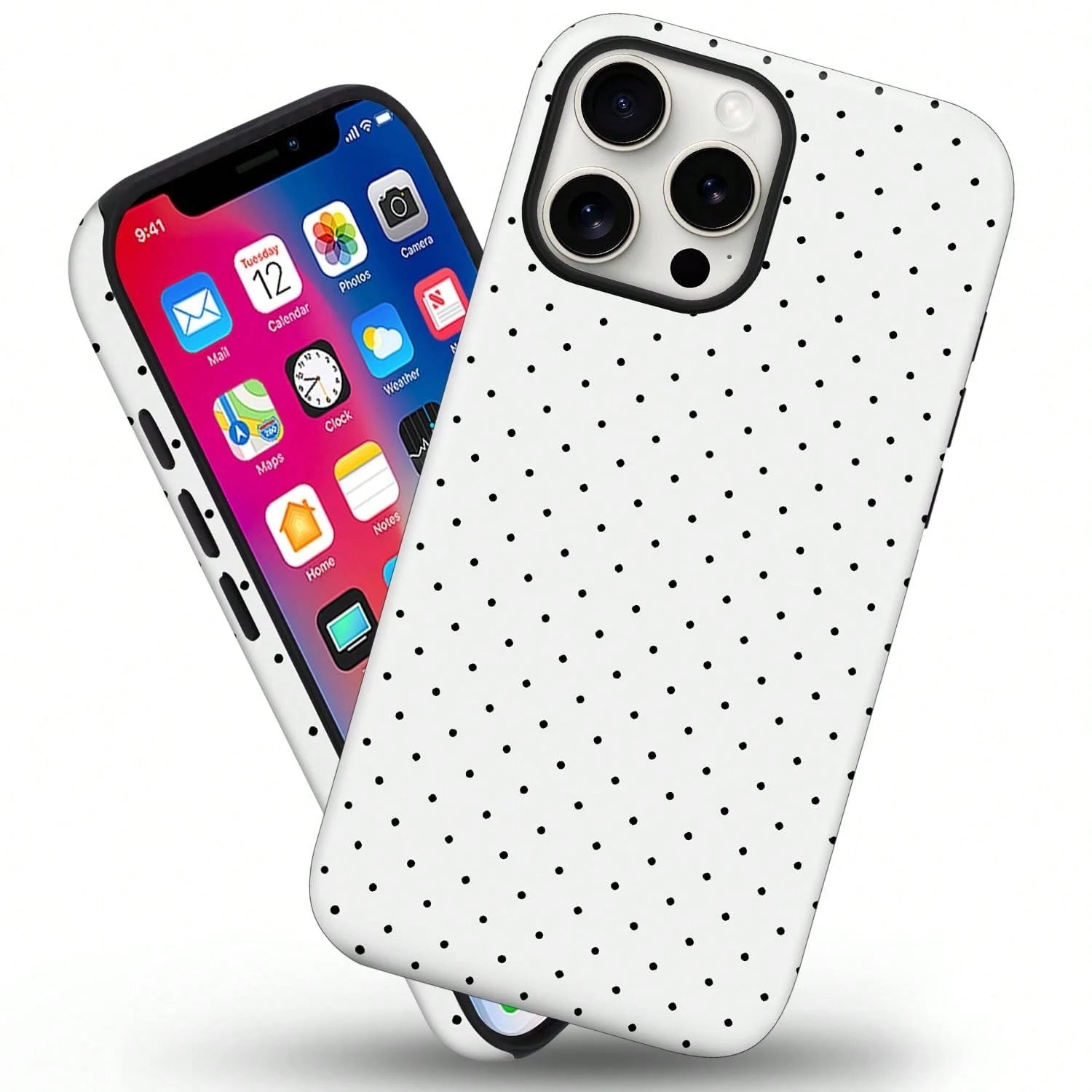 Cute Polka Dot Fashion Magnetic Phone Case For IPhone 17 ProMax/17 Pro/17E/17Air/16 ProMax/15 Plus/14/13/12 Case, Summer Color Phone Case, Shockproof Slim TPU And Hard PC Protective Phone Cover Compat