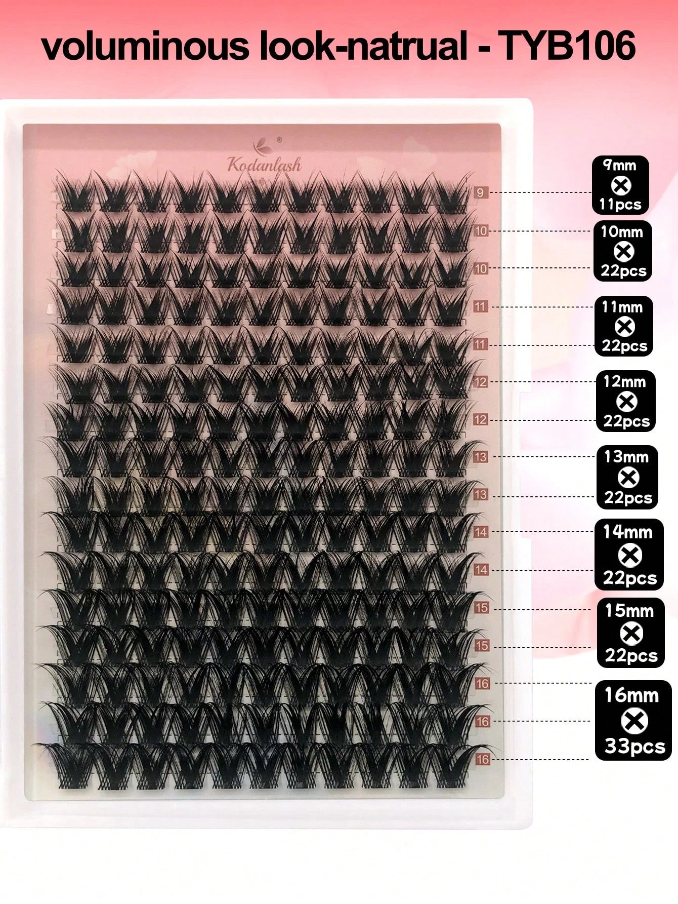 D Curl 176 PCS Lash Clusters Wispy Cluster Eyelash Extensions Puffy Individual Lashes 9-16mm Waterproof Natural Lash Extension DIY Cluster Lashes With Soft Thin Band