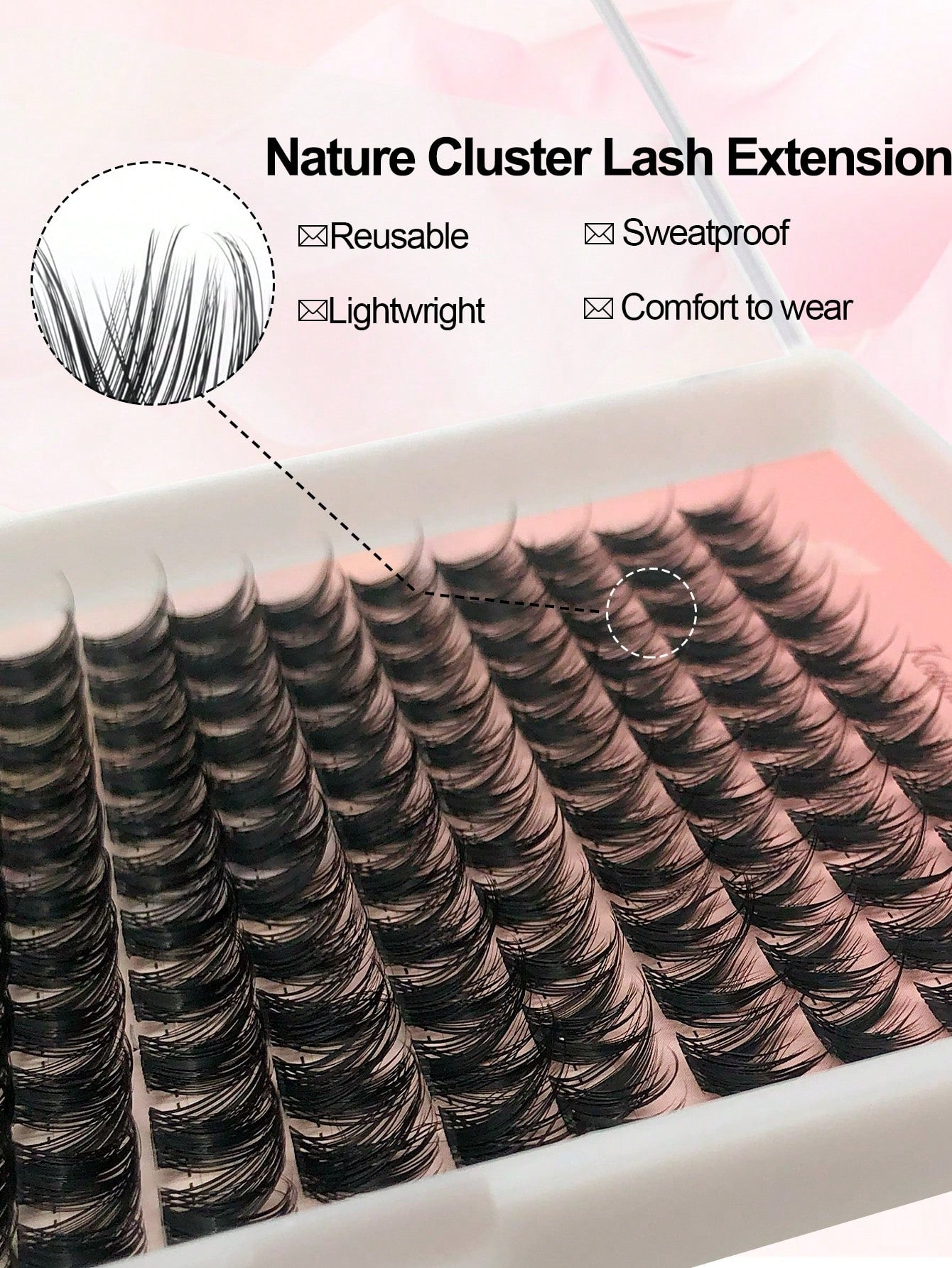 D Curl 176 PCS Lash Clusters Wispy Cluster Eyelash Extensions Puffy Individual Lashes 9-16mm Waterproof Natural Lash Extension DIY Cluster Lashes With Soft Thin Band