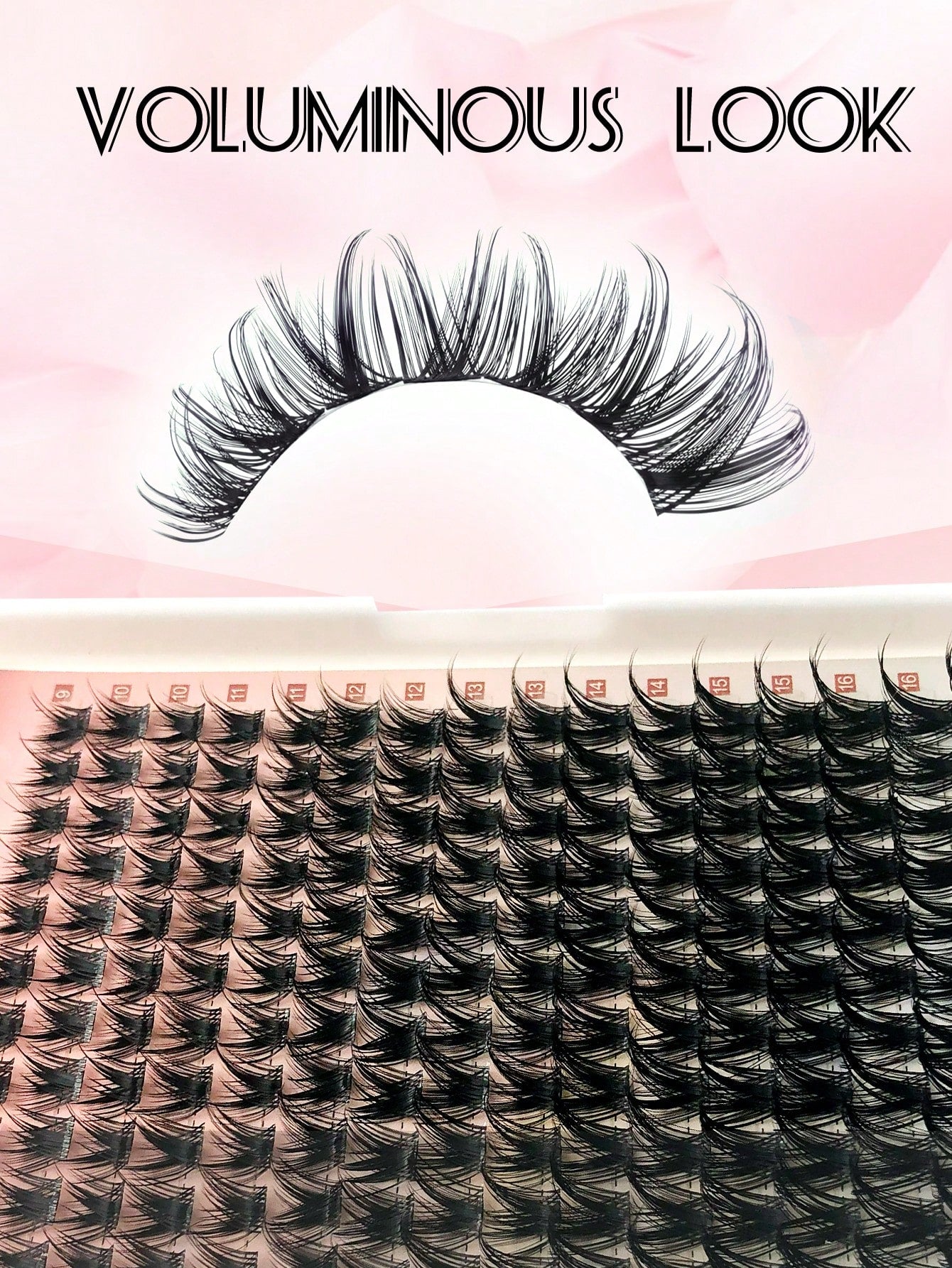 D Curl 176 PCS Lash Clusters Wispy Cluster Eyelash Extensions Puffy Individual Lashes 9-16mm Waterproof Natural Lash Extension DIY Cluster Lashes With Soft Thin Band