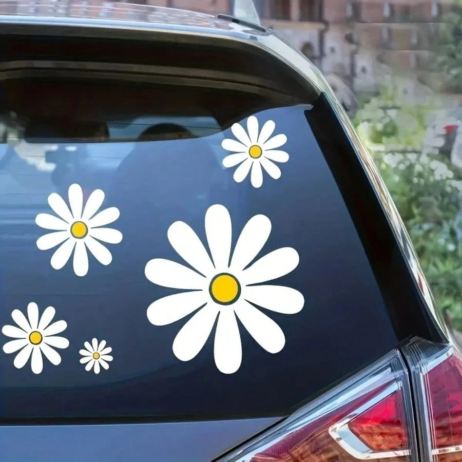 Daisy Pattern Car Sticker Set, Currently Very Popular Daisy Small Car Stickers, Suitable For Warm Family Use, Preferred For Women!