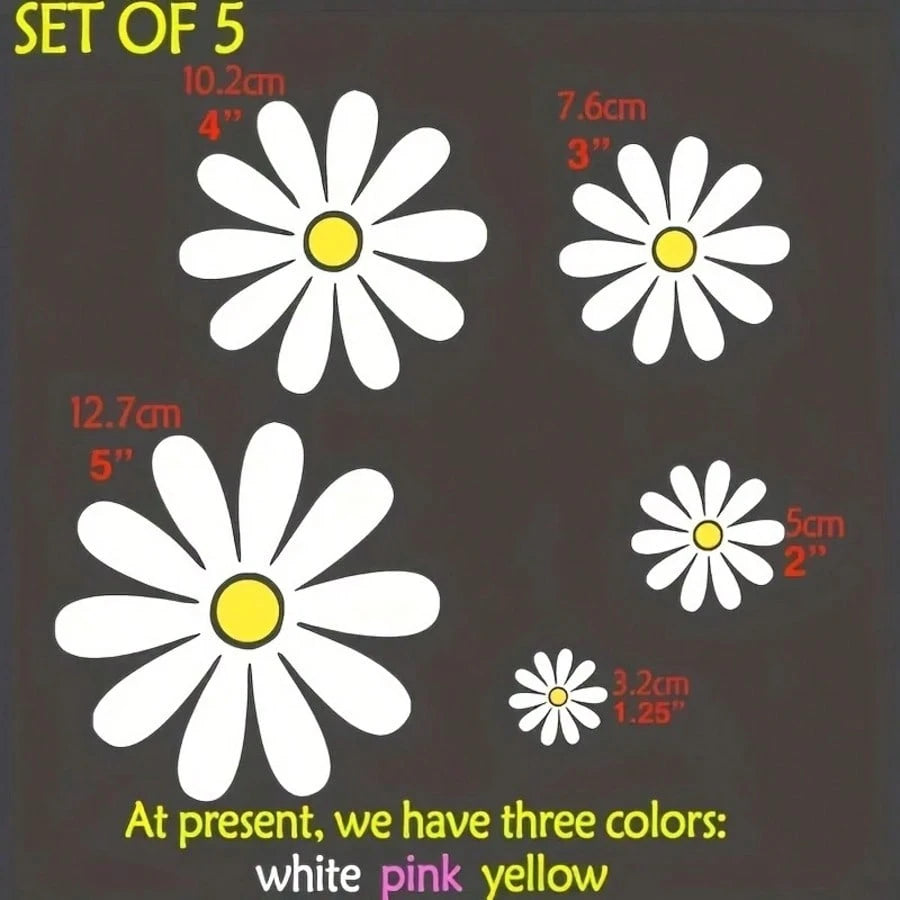 Daisy Pattern Car Sticker Set, Currently Very Popular Daisy Small Car Stickers, Suitable For Warm Family Use, Preferred For Women!