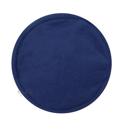 Dark Blue Afghani-Style "Tauhid until the end" Faux Wool Stretchable Pakol Mujahidin Soft Kufi Hat