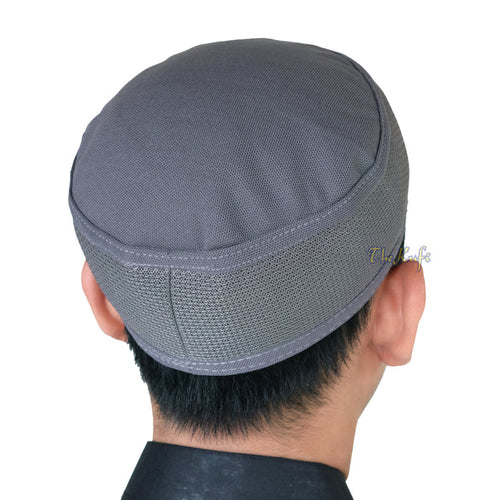 Dark Gray with Graphite Madun Vented Top Pliable Two-Color Round Kufi Hat
