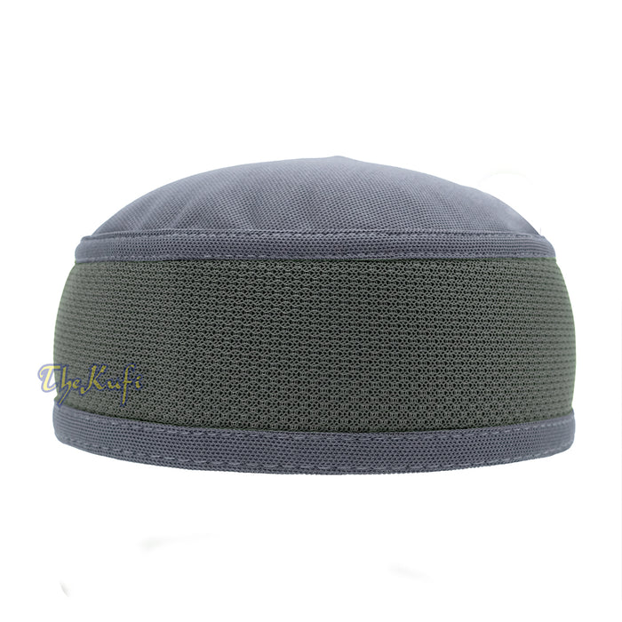Dark Gray with Graphite Madun Vented Top Pliable Two-Color Round Kufi Hat