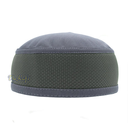 Dark Gray with Graphite Madun Vented Top Pliable Two-Color Round Kufi Hat